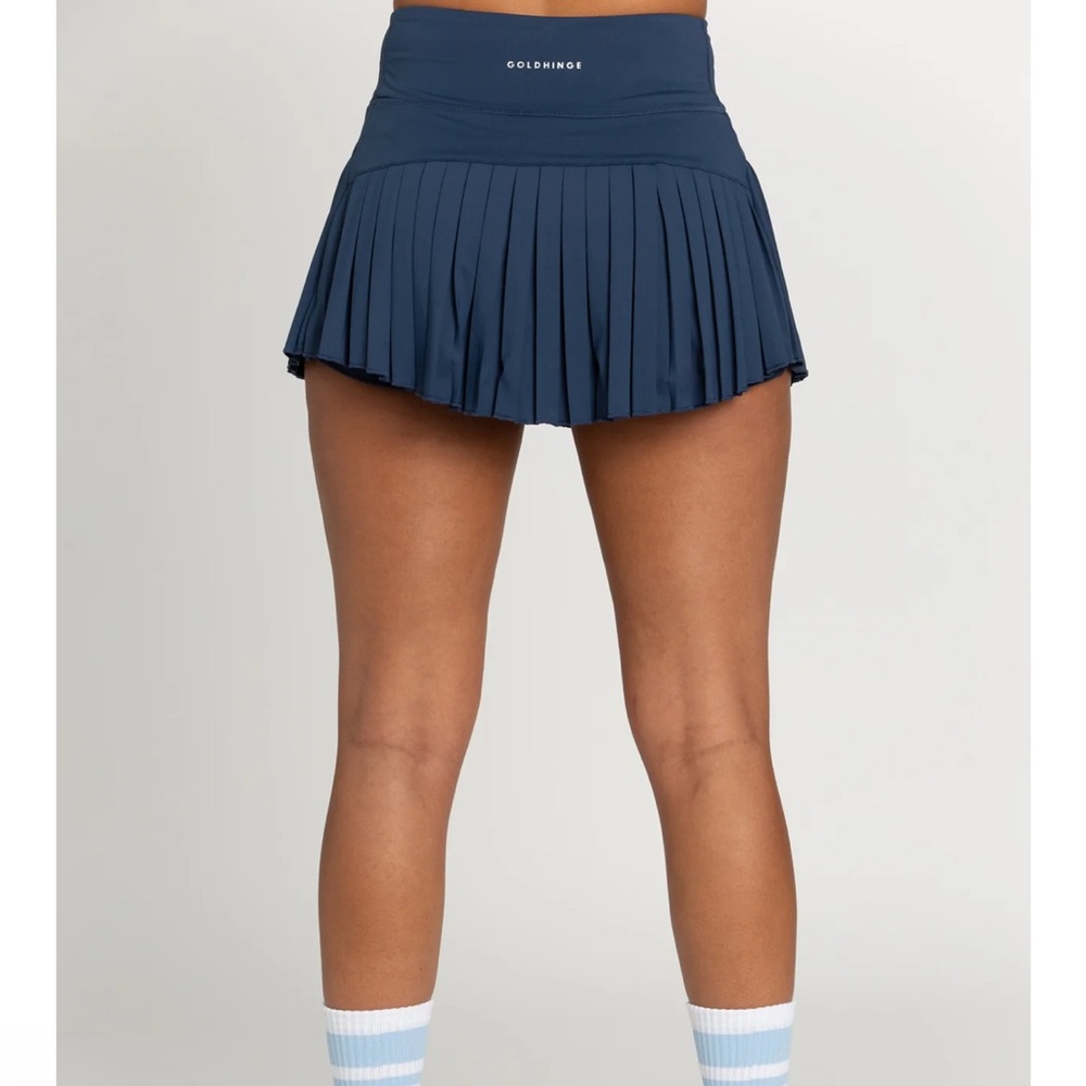 Gold Hinge Pleated Tennis Skirt